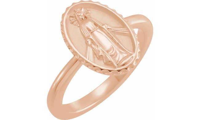 14K Rose Miraculous Medal Ring