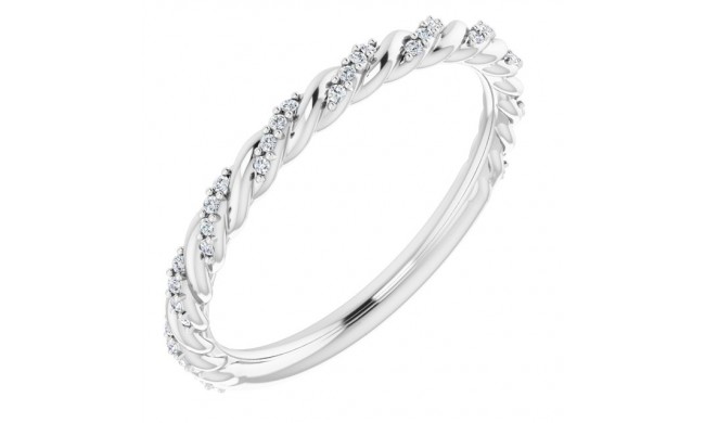 Platinum 1/8 CTW Diamond Pavu00e9 Twisted Anniversary Band