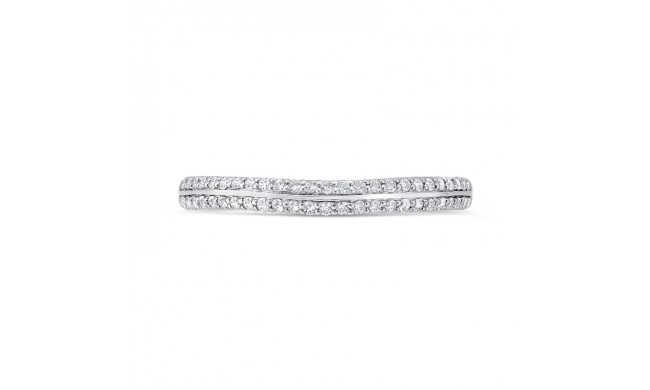 Shah Luxury 14K White Gold Double Row Diamond Wedding Band with Euro Shank