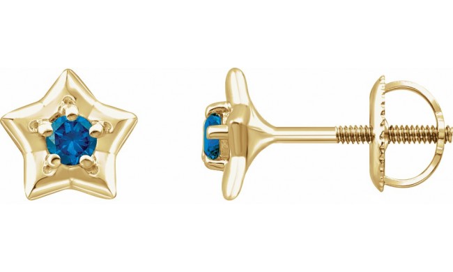 14K Yellow 3 mm Round December Youth Star Birthstone Earrings