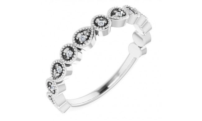 14K White .07 CTW Diamond Anniversary Band