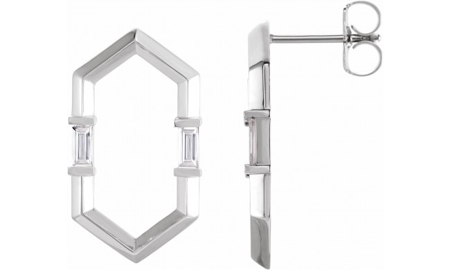 14K White 1/3 CTW Diamond Geometric Earrings
