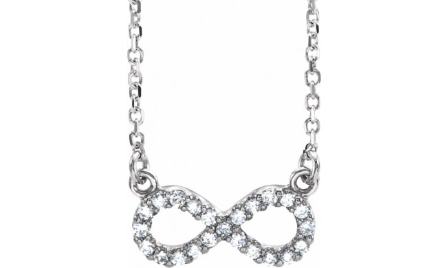 14K White 1/8 CTW Diamond Infinity 16 1/2 Necklace