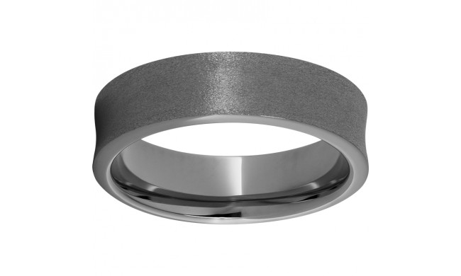 Rugged Tungsten  6mm Concave Band with Stone Finish