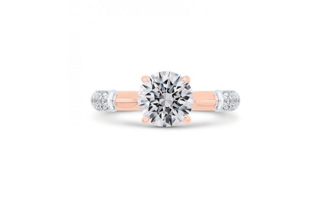 Shah Luxury 14K Two-Tone Gold Diamond Engagement Ring (Semi-Mount)