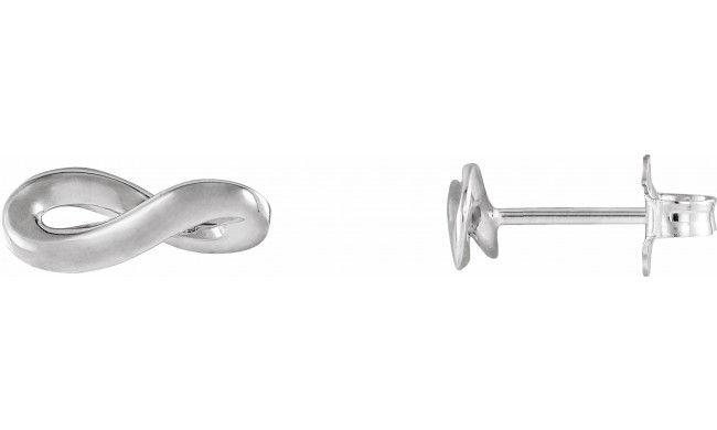 14K White Infinity-Inspired Earrings
