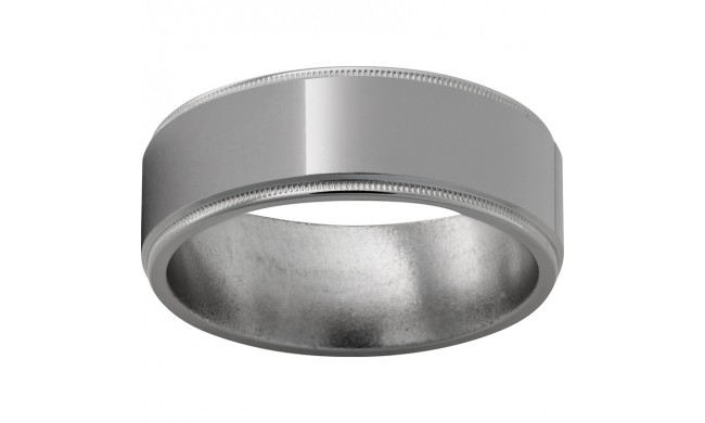 Titanium Flat Band with Milgrain Edges and Polish Finish