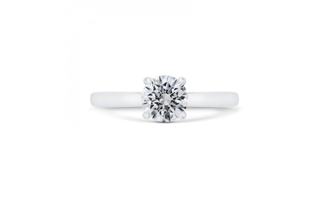 Shah Luxury 14K White Gold Solitaire Engagement Ring with Euro Shank  (Semi-Mount)