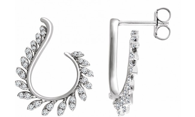 14K White 1/2 CTW Diamond Earrings