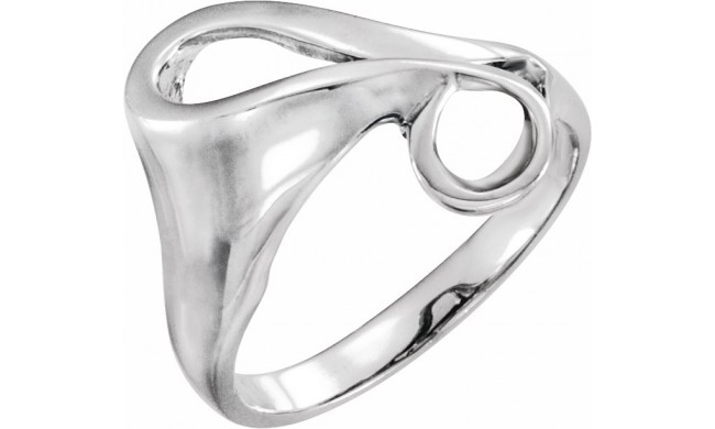 14K White Freeform Ring
