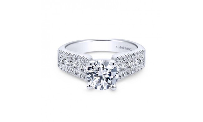 Gabriel & Co. 14k White Gold Contemporary Straight Engagement Ring