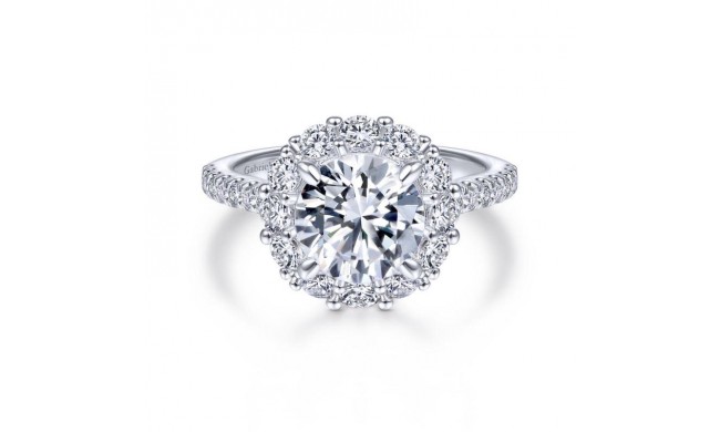 Gabriel & Co. 14k White Gold Contemporary Halo Engagement Ring