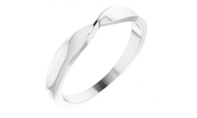 14K White 3 mm Stackable Twist Ring