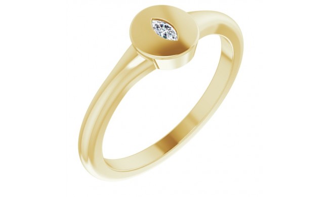 14K Yellow .05 CT Diamond Signet Ring