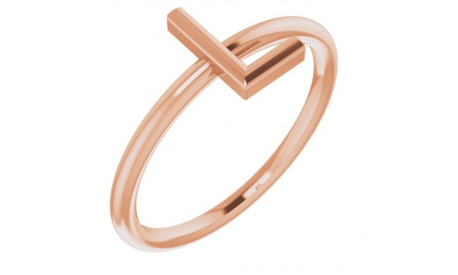 14K Rose Initial L Ring