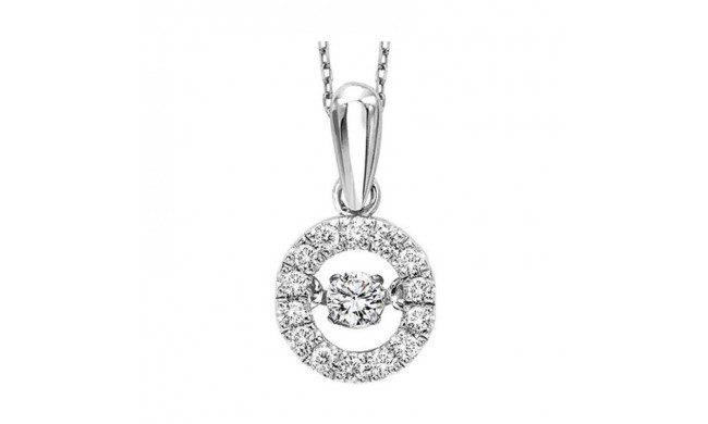 Gems One 10KT White Gold & Diamond Rhythm Of Love Neckwear Pendant  - 1/8 ctw