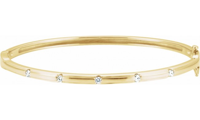 14K Yellow 1/4 CTW Diamond Bangle Bracelet