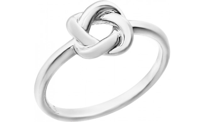 14K White Knot Design Ring