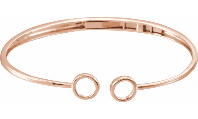 14K Rose Hinged Circle Cuff 7 Bracelet