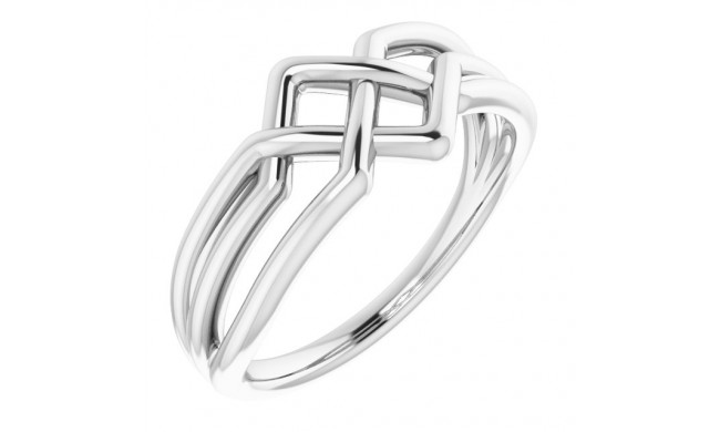 14K White Geometric Ring