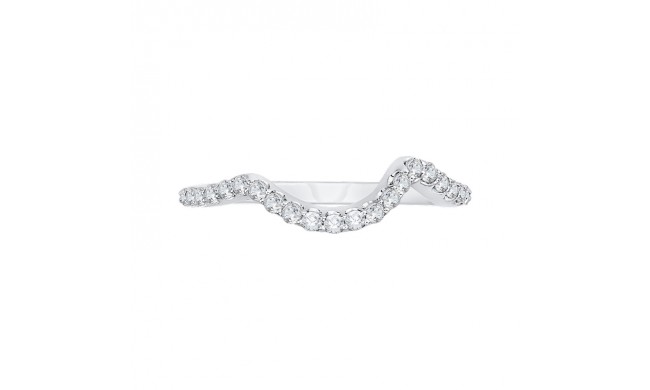 Shah Luxury 14K White Gold Round Diamond Wedding Band