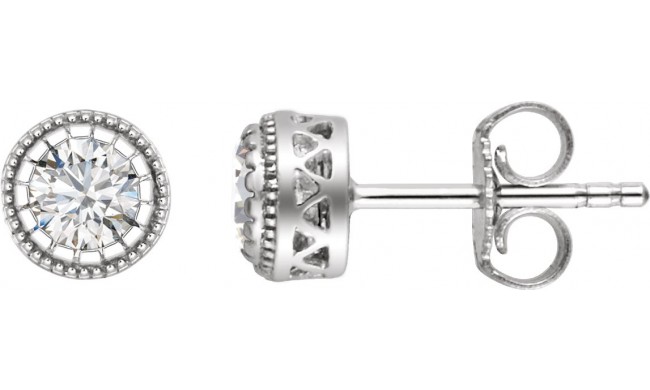 14K White Sapphire April Birthstone Earrings