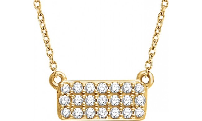 14K Yellow 1/6 CTW Diamond Cluster 16-18 Necklace