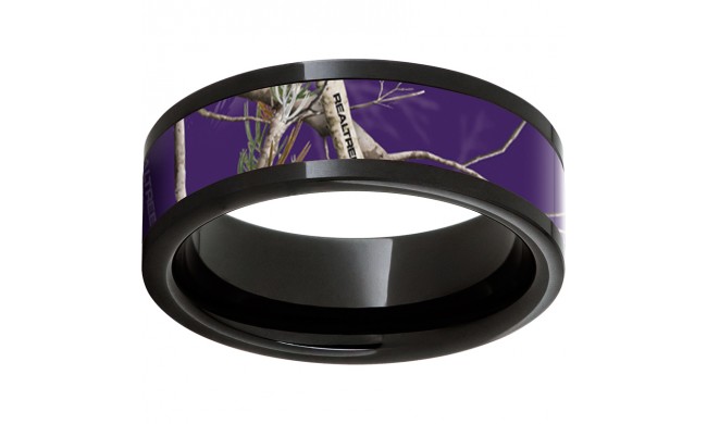 Black Diamond Ceramic Pipe Cut Band with Realtree AP Purple Inlay