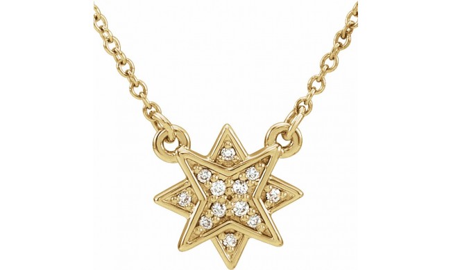 14K Yellow .04 CTW Diamond Star 16-18  Necklace