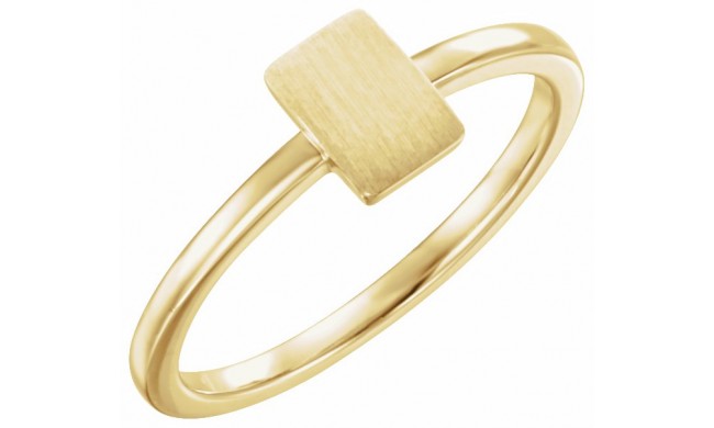 14K Yellow 7x5 mm Rectangle Signet Ring