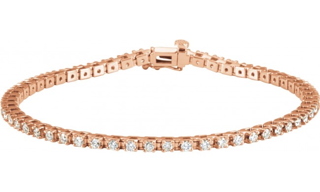 14K Rose 2 1/4 CTW Diamond Line 7 1/4 Bracelet