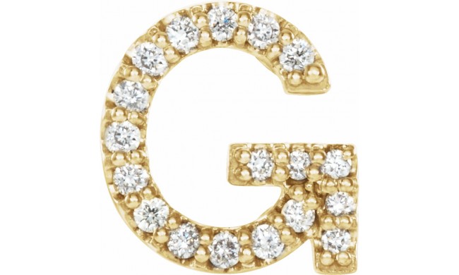14K Yellow .06 CTW Diamond Single Initial G Earring