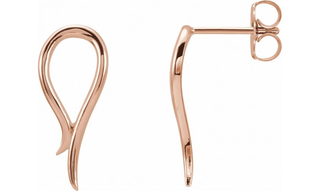 14K Rose Freeform Earrings