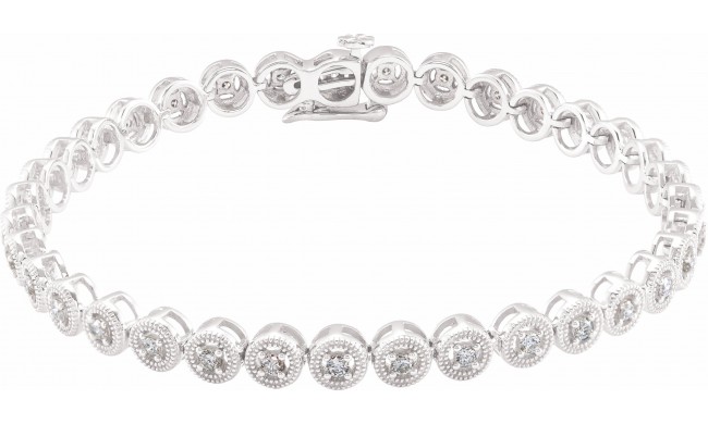 14K White 1 CTW Diamond 7 Bracelet