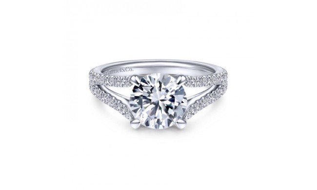 Gabriel & Co. 14k White Gold Contemporary Split Shank Engagement Ring