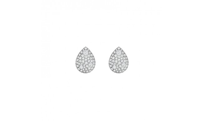 Henri Daussi White Platinum Diamond Stud Earrings