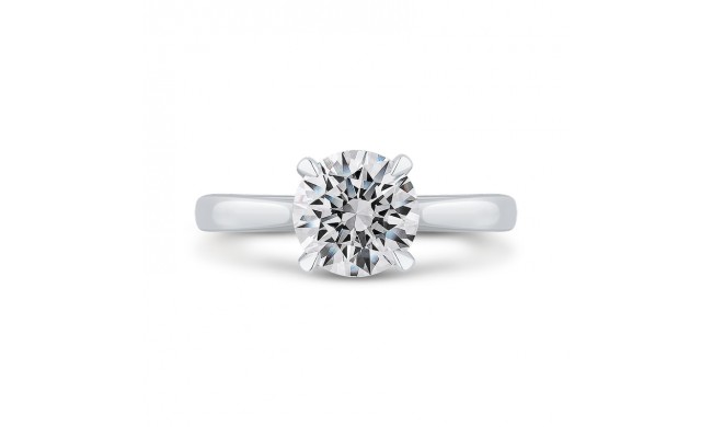 Shah Luxury 14K White Gold Round Diamond Engagement Ring (Semi-Mount)