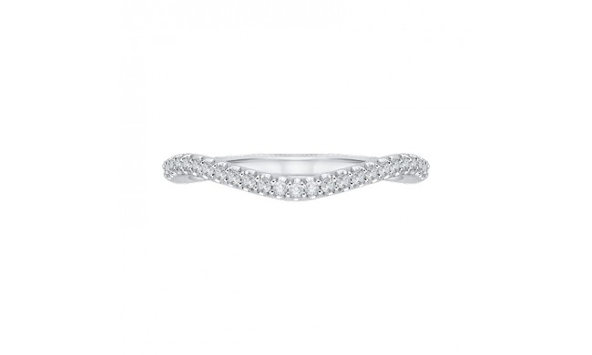 Shah Luxury 14K White Gold Round Diamond Wedding Band