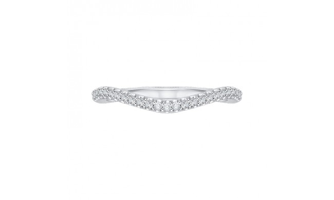 Shah Luxury 14K White Gold Round Diamond Wedding Band