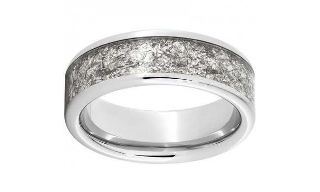 Serinium Pipe Cut Band with 5mm Silver Leaf Inlay