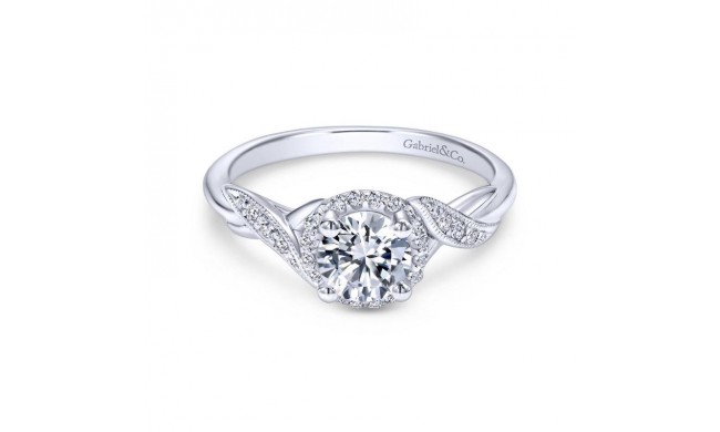 Gabriel & Co. 14k White Gold Contemporary Halo Engagement Ring