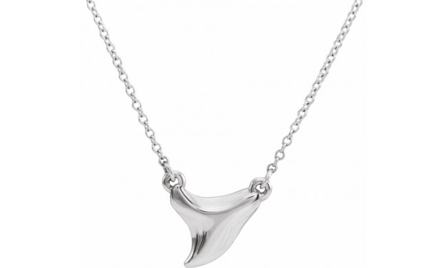 Platinum Shark Tooth 16-18 Necklace