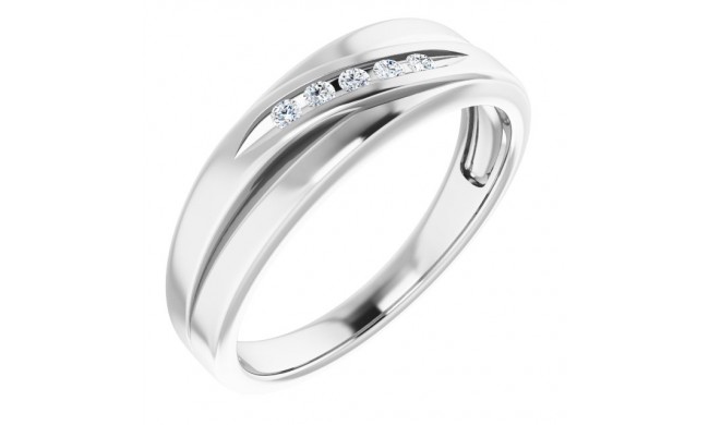 14K White 1/10 CTW Diamond 5-Stone Band