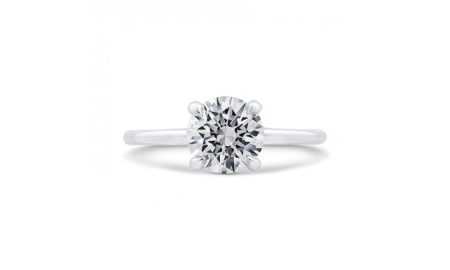 Shah Luxury 14K White Gold Round Cut Diamond Classic Engagement Ring (Semi-Mount)