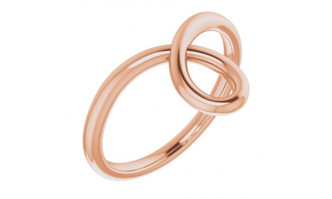 14K Rose Looped Bypass Ring