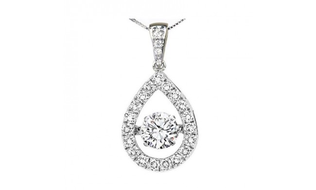 Gems One 14KT White Gold & Diamond Rhythm Of Love Neckwear Pendant    - 1/3 ctw