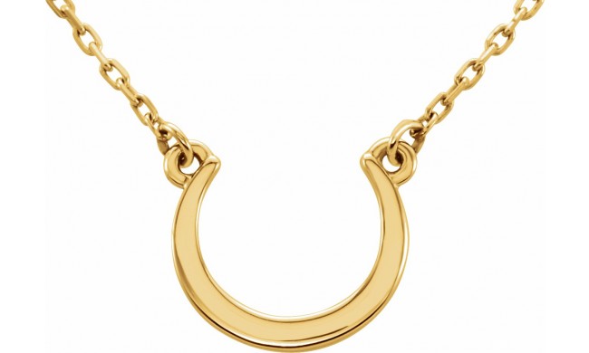 14K Yellow Crescent 18 Necklace