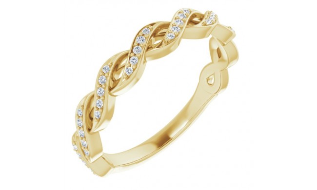 14K Yellow 1/8 CTW Diamond Anniversary Band
