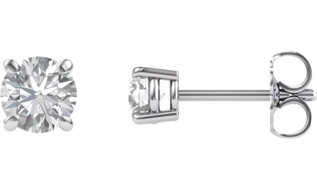 14K White 4.5 mm Round Forever Oneu2122 Moissanite Earrings