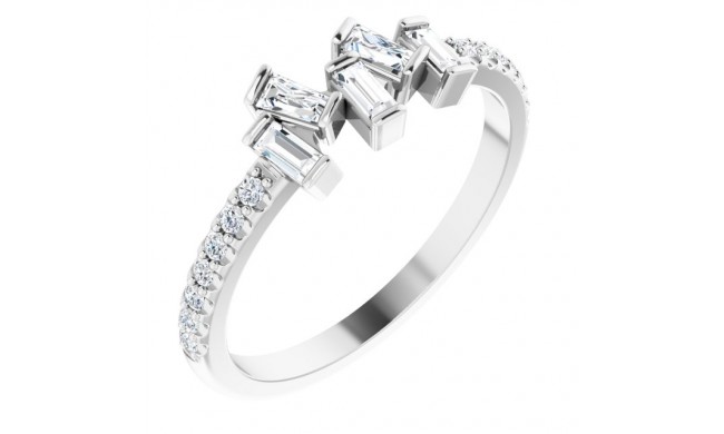 14K White 1/3 CTW Diamond Scattered Ring